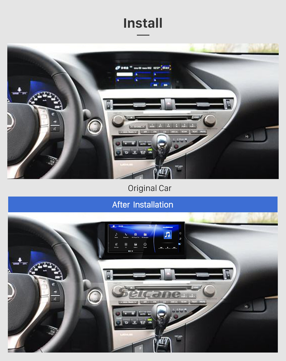 Seicane Tela sensível ao toque hd 10.25 polegadas para 2012 2013 2014 lexus rx android 10.0 rádio de navegação gps com suporte bluetooth tv digital carplay