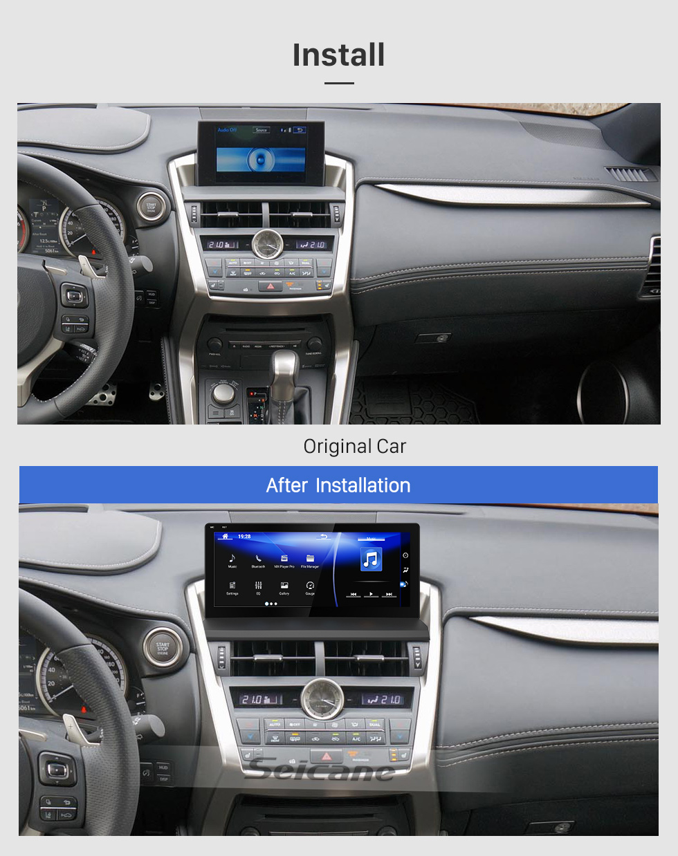 Seicane Pantalla táctil HD de 10,25 pulgadas para 2014 2015 2016 2017 Lexus NX Android 10,0 Radio de navegación GPS con Bluetooth WIFI compatible con Carplay DVR