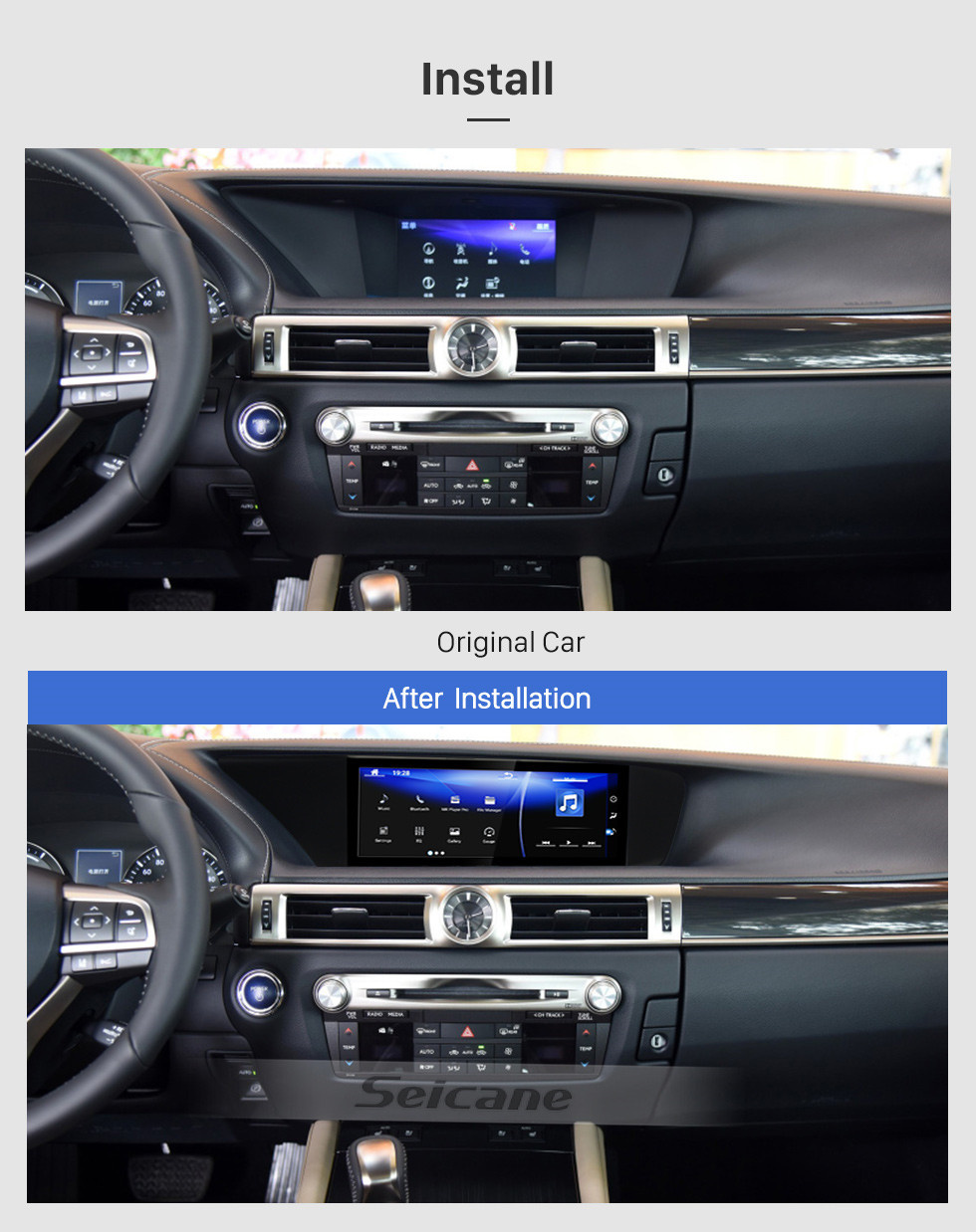 Seicane 12,3 pulgadas para 2014 2015 2016 2017 LEXUS GS Radio Android 10,0 con navegación GPS HD pantalla táctil soporte Bluetooth Carplay cámara de respaldo