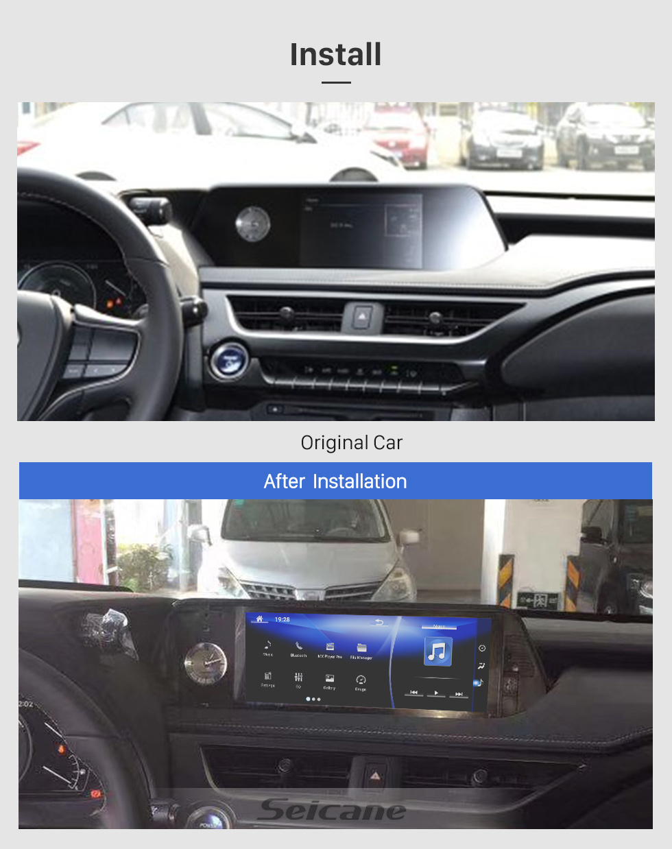 Seicane 10,25 polegadas para 2019 Lexus UX GPS Navegação Rádio Android 10.0 Com HD Touchscreen Suporte Bluetooth Carplay Câmera de Backup