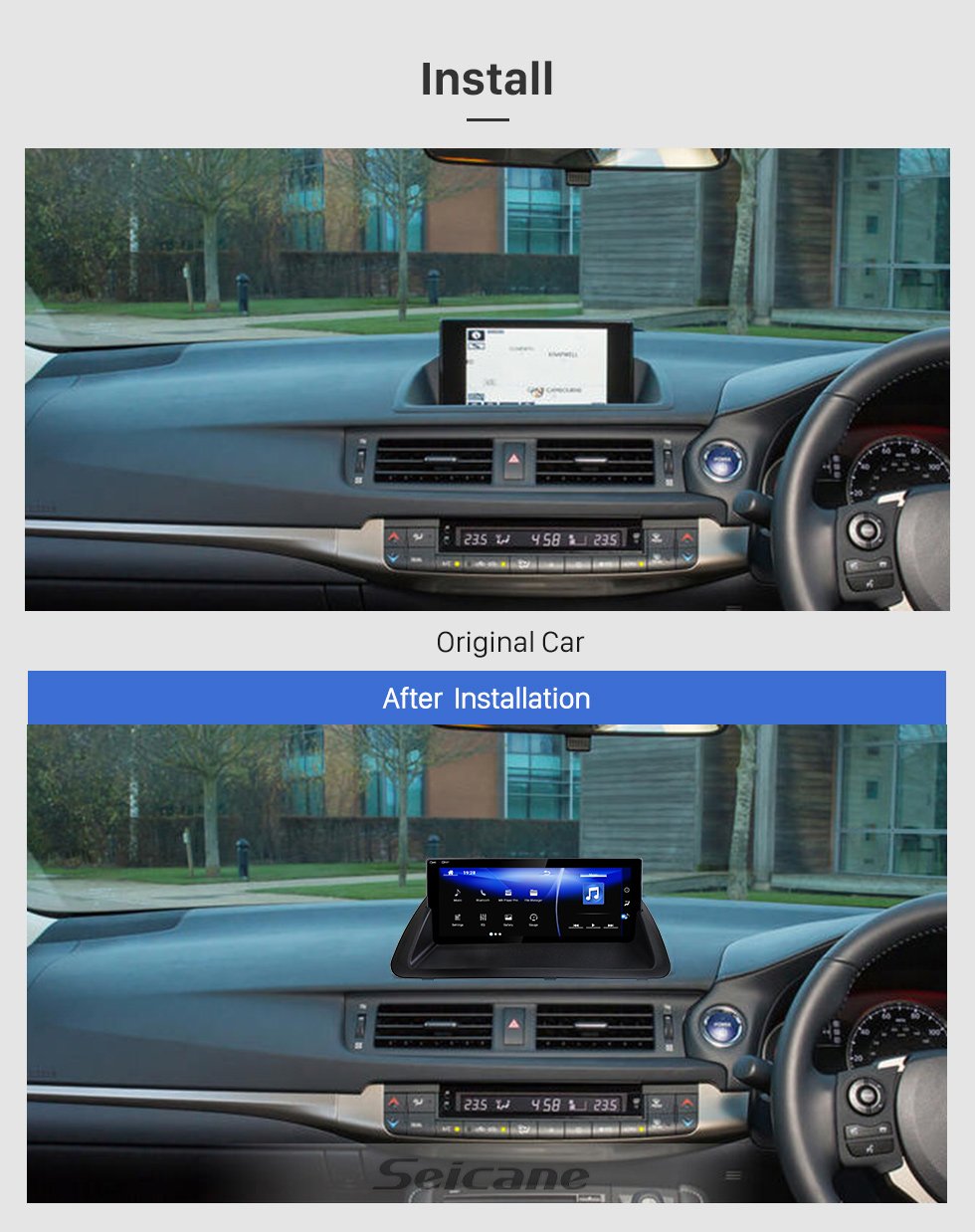 Seicane OEM 10,25 polegadas para 2011 2012 2013 2014 2015 2016 2017 2018 2019 Lexus CT200 RHD Versão Baixa Rádio Android 7.1 HD Touchscreen Bluetooth GPS Sistema de Navegação GPS suporte Carplay DAB +