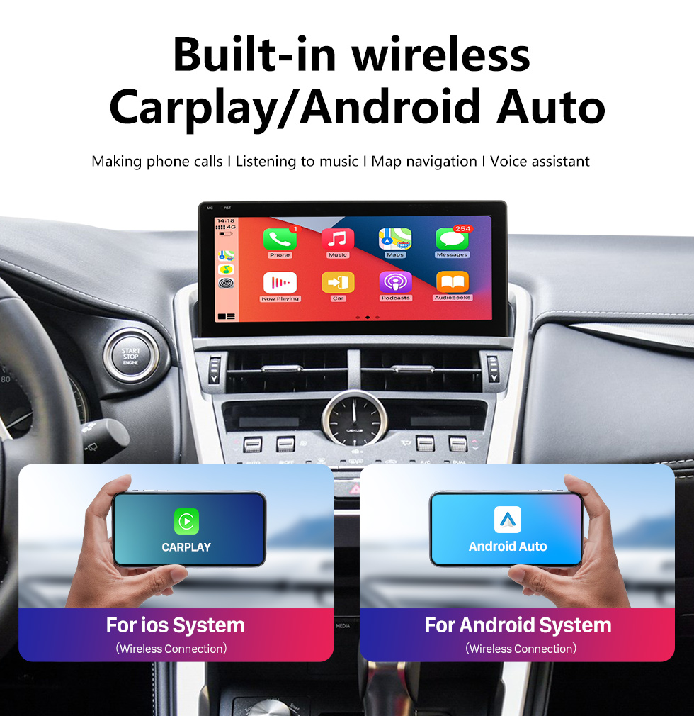 Seicane HD-Touchscreen für 2018 2019 Lexus NX 10,25 Zoll Android 10.0 GPS-Navigationsradio mit Bluetooth-Unterstützung Carplay TPMS DAB+ OBD2