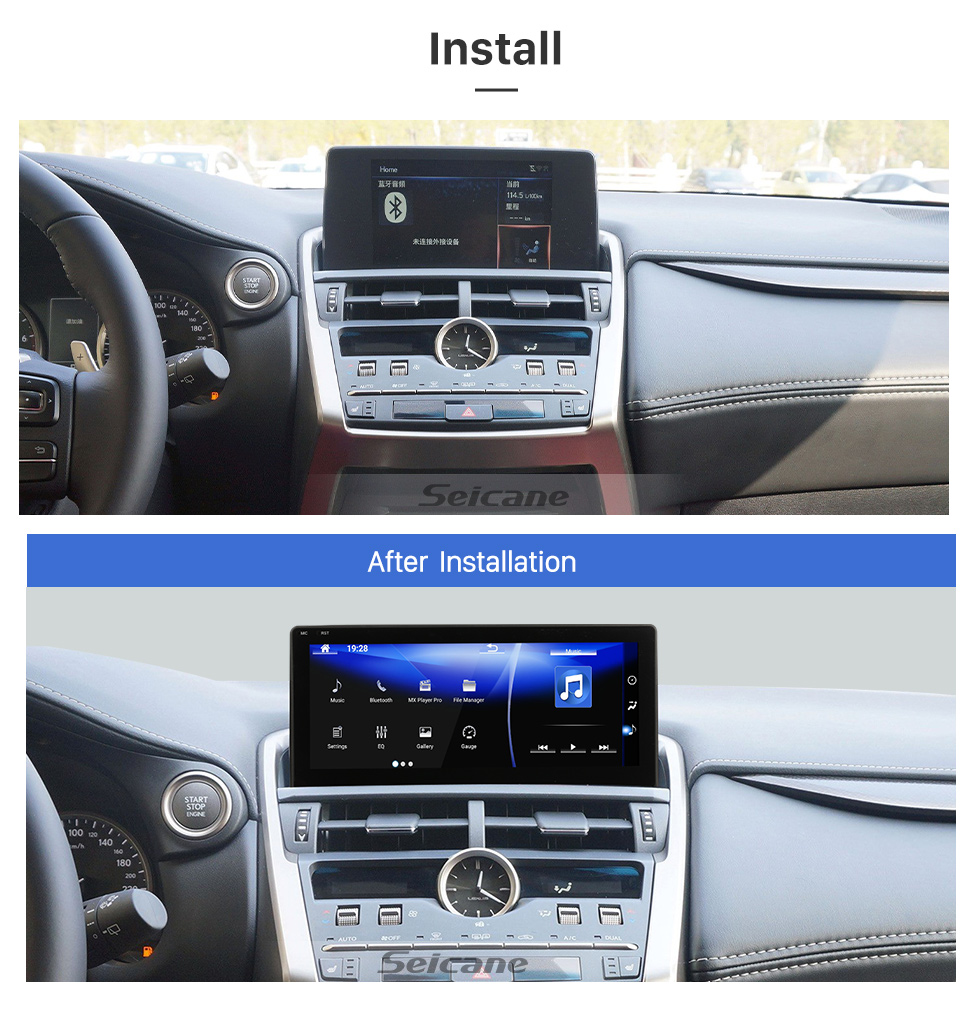 Seicane 10.25 inch Android 13.0 for 2015 2016 2017 LEXUS NX200 300H Stereo GPS navigation system with Bluetooth TouchScreen support Rearview Camera
