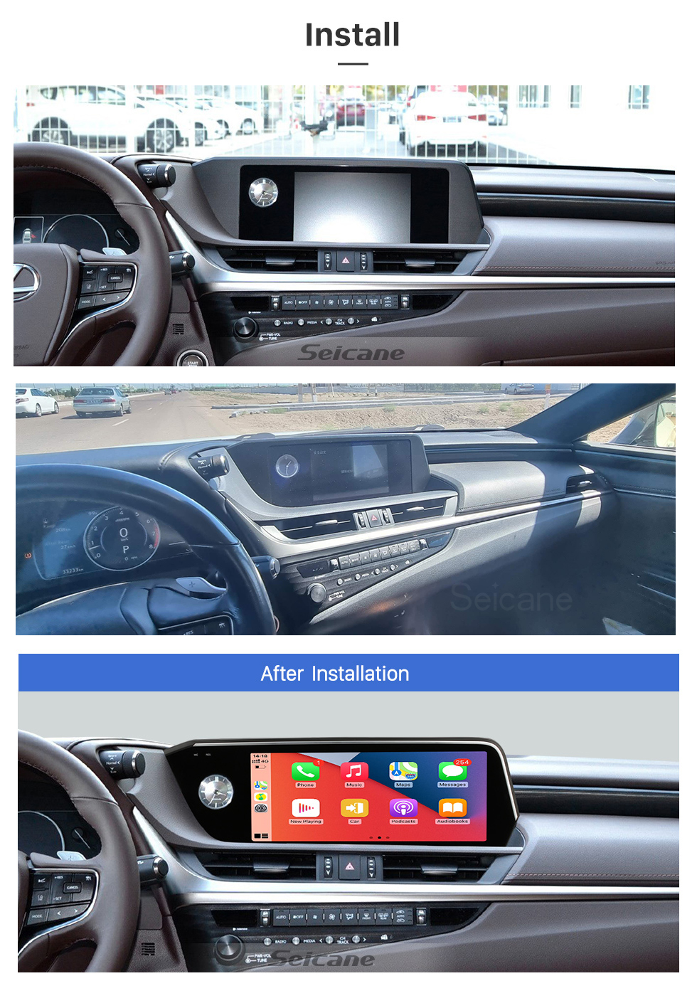 Seicane HD-Touchscreen für 2018 2019 2020 2021 LEXUS NX200 300H 10,25 Zoll Android 13.0 GPS-Navigationsradio mit Bluetooth-Unterstützung Carplay TPMS DAB+ OBD2