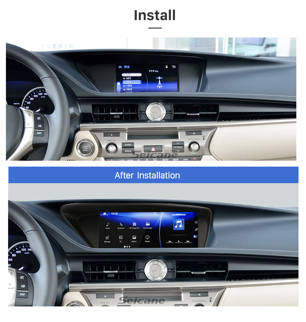 Seicane 12,3-дюймовый сенсорный HD-экран для 2012, 2013, 2014, 2015, 2016, 2017 LEXUS ES Android 13.0 GPS-навигация Радио с поддержкой Bluetooth Carplay TPMS DAB + OBD2