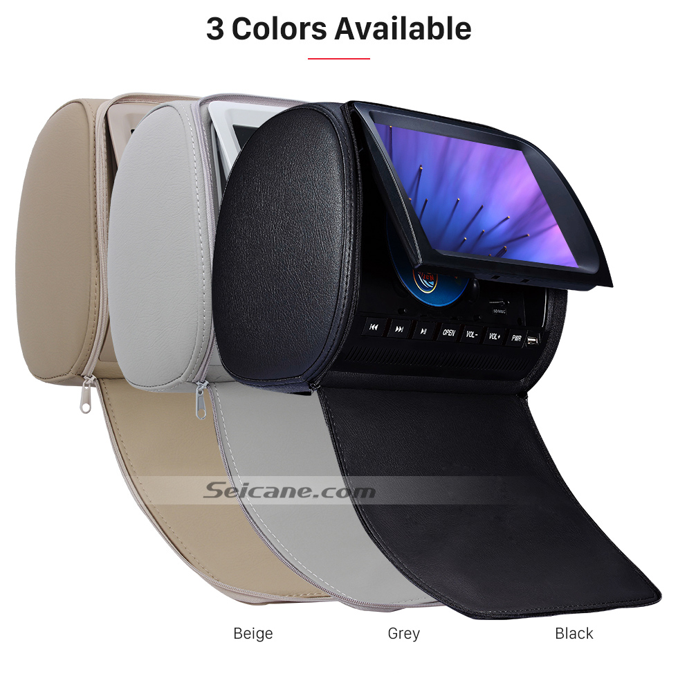 Seicane Headrest DVD Player 9 inch 800*480 with FM Games and Zipper Cover(1 Pair) Seicane Headrest DVD Player 9 inch 800*480 with FM Games and Zipper Cover(1 Pair)