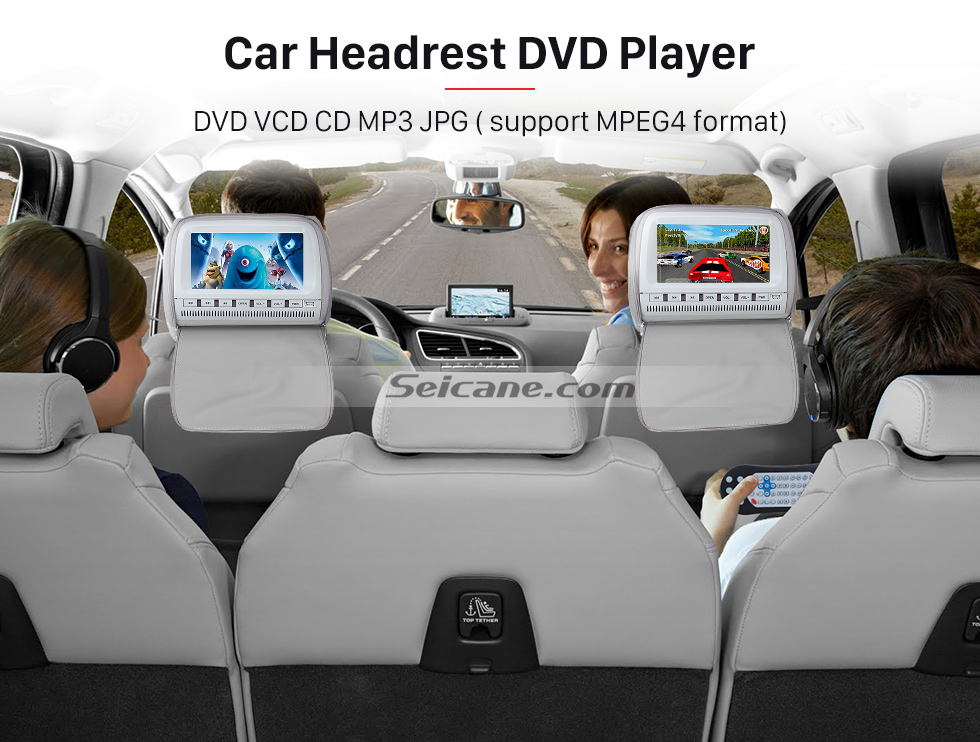 Seicane Headrest DVD Player 9 inch 800*480 with FM Games and Zipper Cover(1 Pair) Seicane Headrest DVD Player 9 inch 800*480 with FM Games and Zipper Cover(1 Pair)