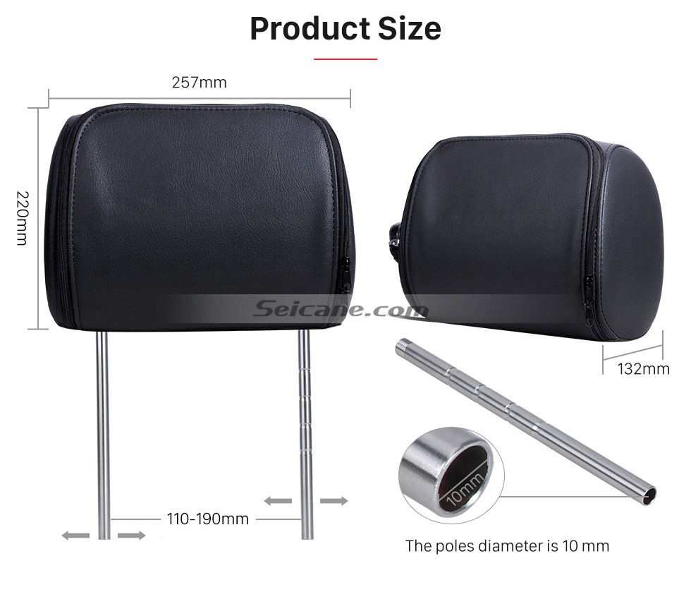 Seicane Headrest DVD Player 9 inch 800*480 with FM Games and Zipper Cover(1 Pair) Seicane Headrest DVD Player 9 inch 800*480 with FM Games and Zipper Cover(1 Pair)