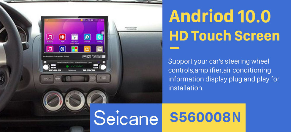 Seicane 7 pouces Android 10.0 Universal One DIN Autoradio GPS Navigation Lecteur multimédia avec Bluetooth WIFI Musique Support Mirror Link SWC DVR 1080P Vidéo