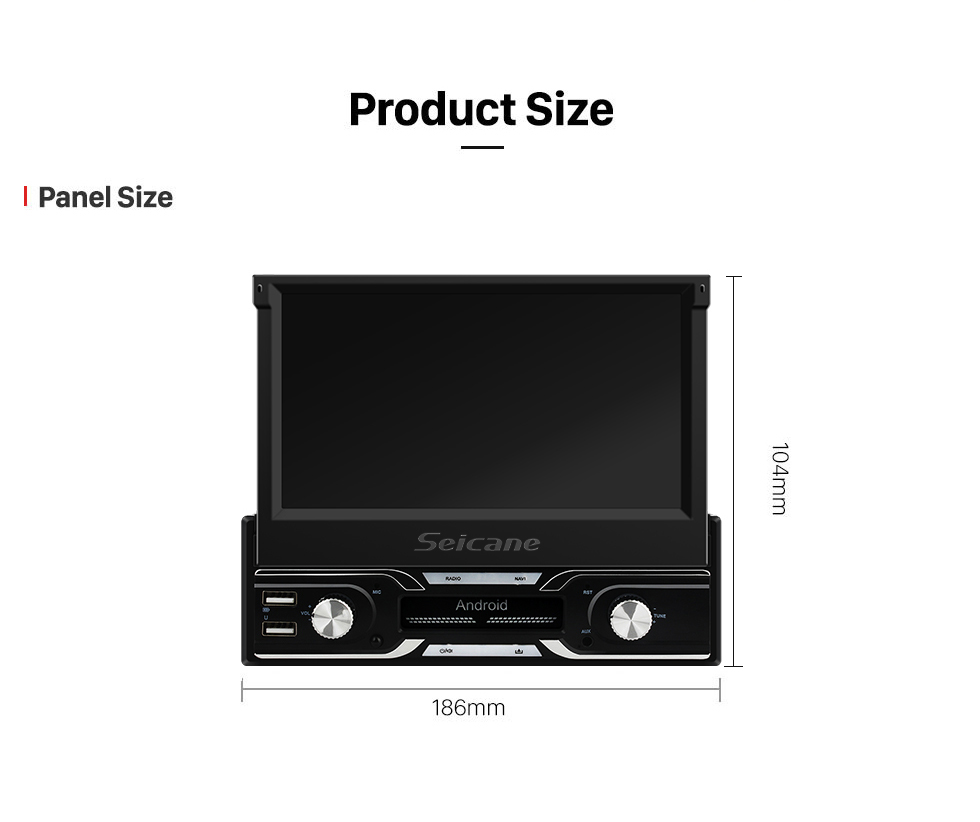 Seicane 7 pulgadas Android 10.0 Universal One DIN Car Radio Navegación GPS Reproductor multimedia con Bluetooth WIFI Soporte de música Mirror Link SWC DVR 1080P Video