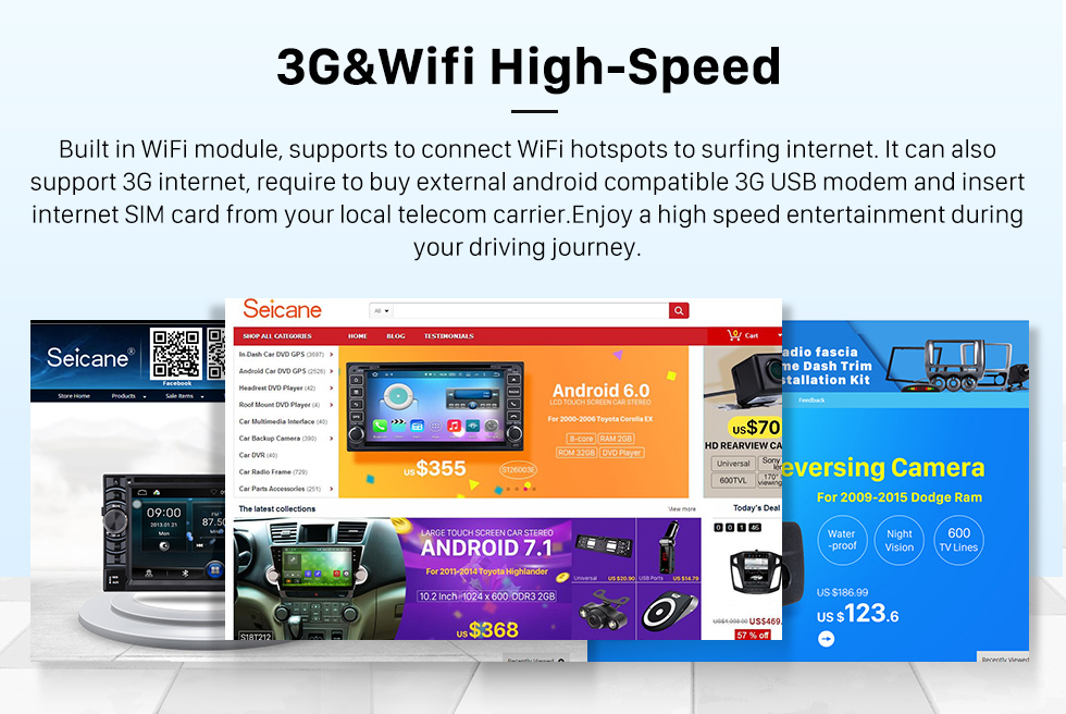 Seicane 7 inch Android 10.0 Universal One DIN Car Radio GPS Navigation Multimedia Player with Bluetooth WIFI Music Support Mirror Link SWC DVR 1080P Video Seicane 7 inch Android 10.0 Universal One DIN Car Radio GPS Navigation Multimedia Player with Bluetooth WIFI Music Support Mirror Link SWC DVR 1080P Video