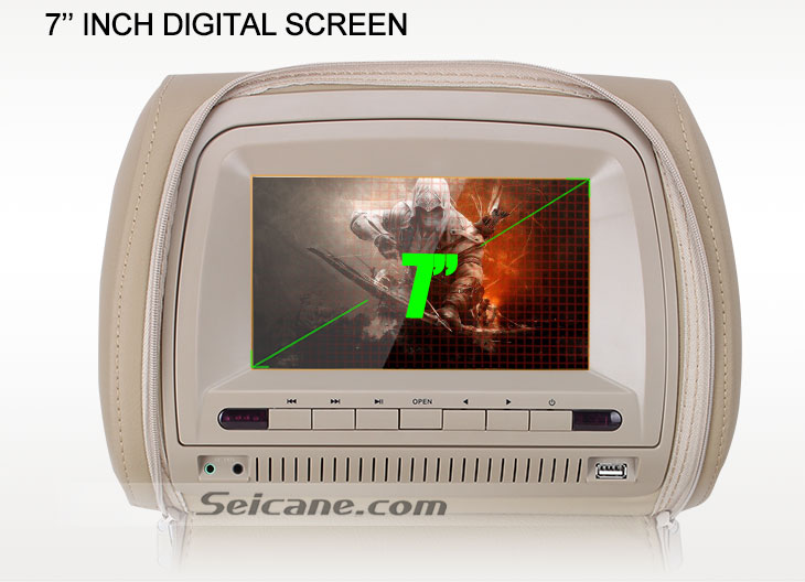 Seicane 7 pouce appuie-tête lecture de DVD de voiture avec FM Jexus(1 paire) Seicane 7 pouce appuie-tête lecture de DVD de voiture avec FM Jexus(1 paire)