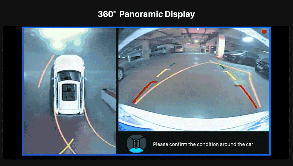 Seicane Universal 360 ° Surround View Asistente de aparcamiento sistema de asistencia con 4 cámaras de 180 ° 2D pantalla de copia de seguridad de ayuda reversa Asistencia Kit coche sistema de aparcamiento