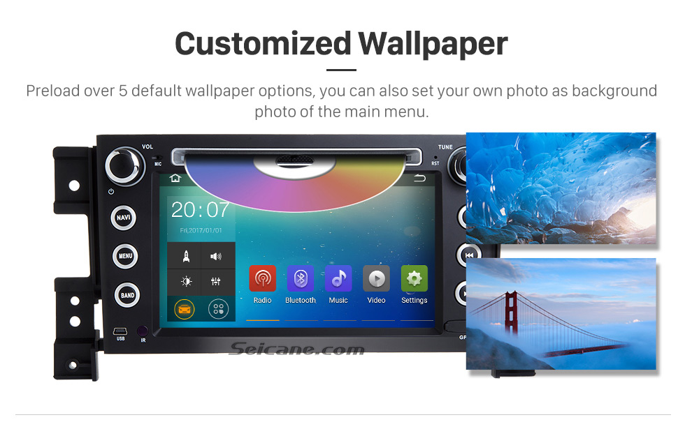 Seicane Android 7.1 GPS Navigation system for 2005-2011 SUZUKI GRAND VITARA with DVD Player Touch Screen Radio Bluetooth WiFi TV IPOD HD 1080P Video Backup Camera steering wheel control USB SD