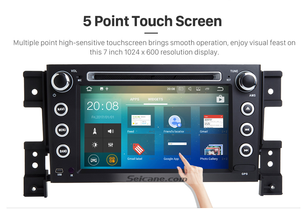 Seicane Android 7.1 GPS Navigation system for 2005-2011 SUZUKI GRAND VITARA with DVD Player Touch Screen Radio Bluetooth WiFi TV IPOD HD 1080P Video Backup Camera steering wheel control USB SD