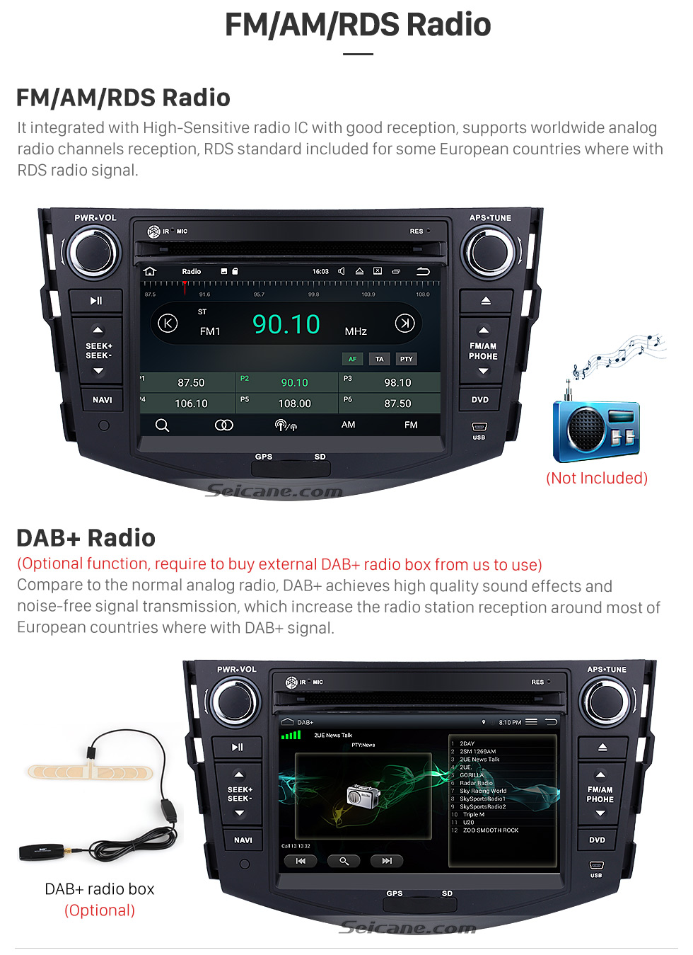 Seicane Android 7.1 Aftermarket Head unit for 2006-2012 TOYOTA RAV4 with HD Touchscreen 1024*600 Radio RDS GPS Navigation System Bluetooth WiFi Mirror Link Steering Wheel Control Seicane Android 7.1 Aftermarket Head unit for 2006-2012 TOYOTA RAV4 with HD Touchscreen 1024*600 Radio RDS GPS Navigation System Bluetooth WiFi Mirror Link Steering Wheel Control
