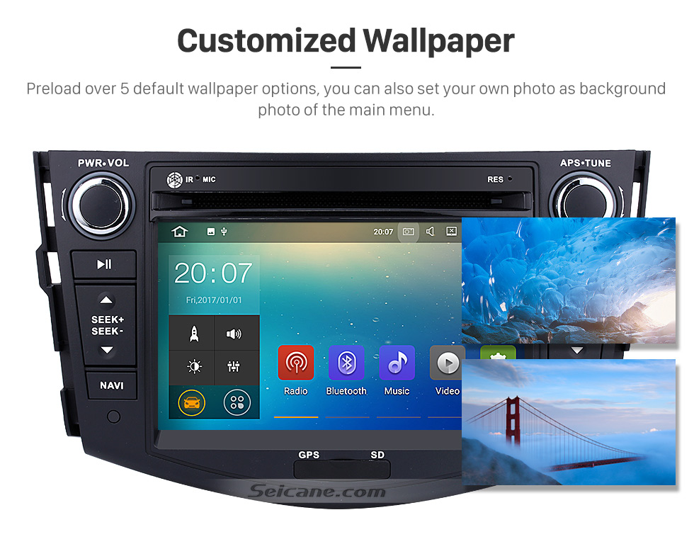 Seicane Android 7.1 Aftermarket Head unit for 2006-2012 TOYOTA RAV4 with HD Touchscreen 1024*600 Radio RDS GPS Navigation System Bluetooth WiFi Mirror Link Steering Wheel Control Seicane Android 7.1 Aftermarket Head unit for 2006-2012 TOYOTA RAV4 with HD Touchscreen 1024*600 Radio RDS GPS Navigation System Bluetooth WiFi Mirror Link Steering Wheel Control