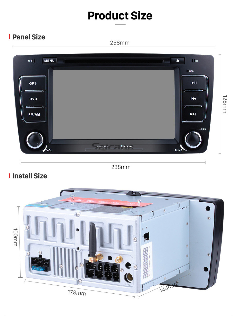 Seicane HD 1024*600 Android 9.0 2009-2013 Skoda Octavia Radio modernización con en coche Sat Nav estéreo Multi-táctil capacitiva Pantalla 3G WiFi Bluetooth Vínculo espejo OBD2 AUX MP3 Control del volante HD 1080P