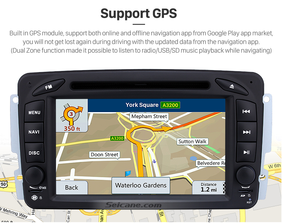 Seicane Android 9.0 Radio DVD Spieler Auto GPS Navigation für 1998-2006 Mercedes Benz G Klasse W463 G550 G500 G400 mit Bluetooth Musik Spiegel Link USB WIFI 1080P Video Aux DVR