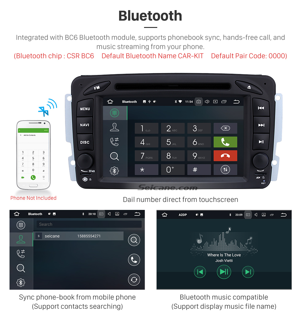 Seicane Android 9.0 Радио DVD-плеер Автомобильная GPS-навигационная система на 1998-2006 гг. Mercedes-Benz G Class W463 G550 G500 G400 с Bluetooth-зеркальной связью Bluetooth WIFI 1080P Video Aux DVR