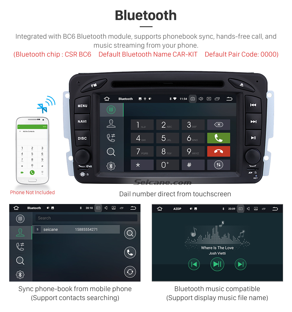 Seicane Android 9.0 Radio DVD Player Car GPS Navegación para 1998-2006 Mercedes Benz G Clase W463 G550 G500 G400 con Bluetooth Música Espejo Enlace USB WIFI 1080P Video Aux DVR