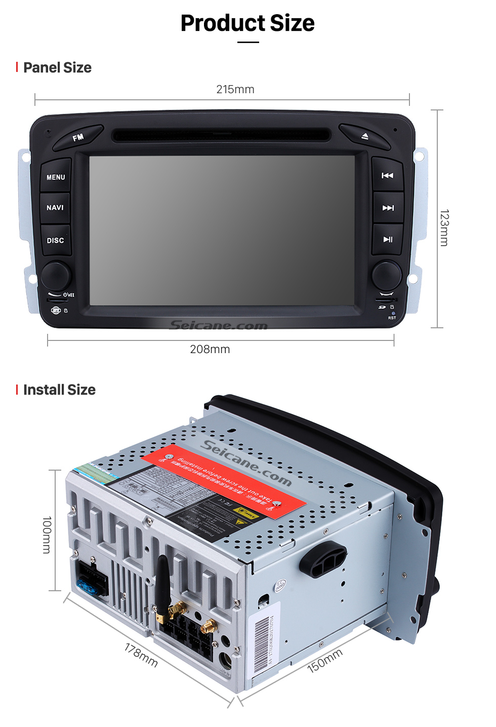 Seicane Android 9.0 Lecteur DVD de radio Navigation GPS pour voiture pour 1998-2006 Mercedes Benz G Classe W463 G550 G500 G400 avec Bluetooth Music Mirror Link USB WIFI 1080P Vidéo Aux DVR