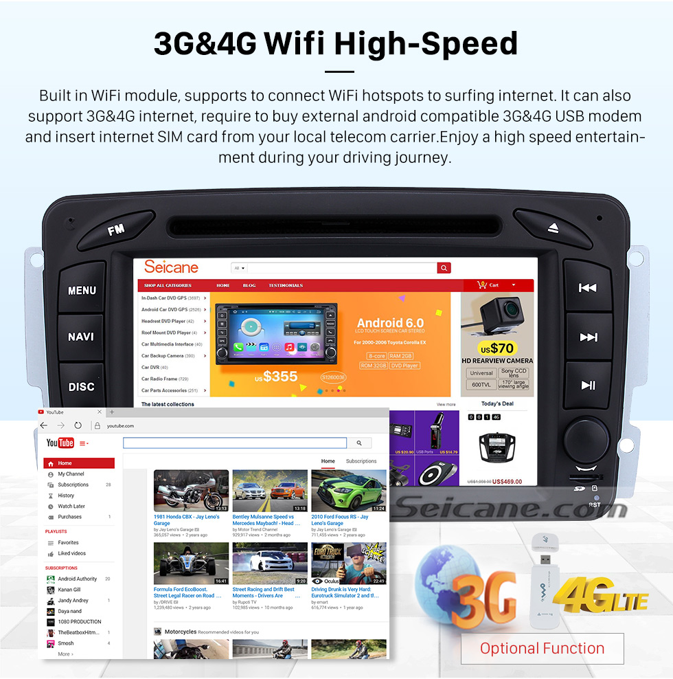 Seicane Double Din Android 8.0 Bluetooth DVD In Dash GPS Stereo for 2004 2005 2006 Mercedes Benz Viano Vito with 3G WiFi Radio Tuner Mirror Link OBD2 HD 1024*600 Multi-touch Screen Seicane Double Din Android 8.0 Bluetooth DVD In Dash GPS Stereo for 2004 2005 2006 Mercedes Benz Viano Vito with 3G WiFi Radio Tuner Mirror Link OBD2 HD 1024*600 Multi-touch Screen