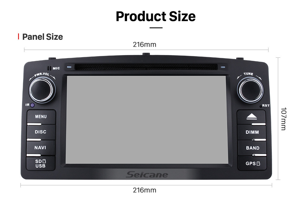 Seicane HD Touchscreen Radio Android 9.0 GPS Navigation for 2006-2012 Toyota Corolla E120 BYD F3 with Bluetooth Music USB Audio Aux WIFI Mirror Link Steering wheel control Seicane HD Touchscreen Radio Android 9.0 GPS Navigation for 2006-2012 Toyota Corolla E120 BYD F3 with Bluetooth Music USB Audio Aux WIFI Mirror Link Steering wheel control