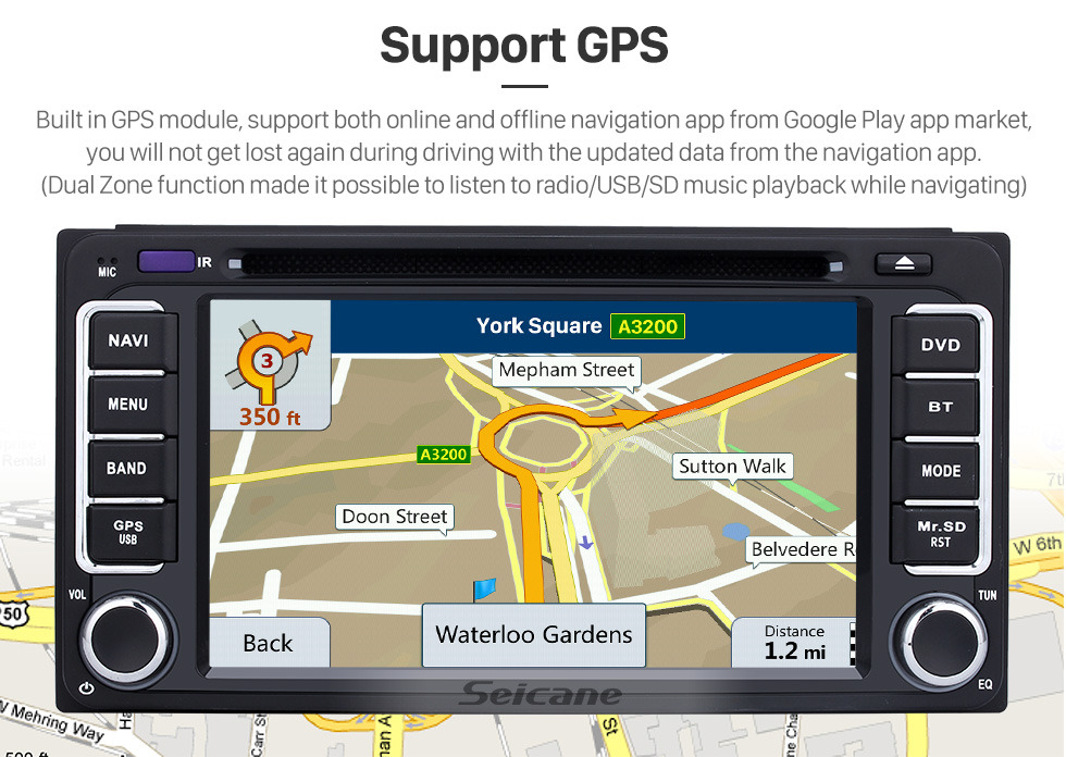 Seicane Android 9.0 2 Din Radio Navigation GPS Lecteur DVD pour 2016 2017 2018 Toyota Corolla Auris Fortuner Estima Innova avec Bluetooth Musique USB SD WIFI Aux Volant Contrôle