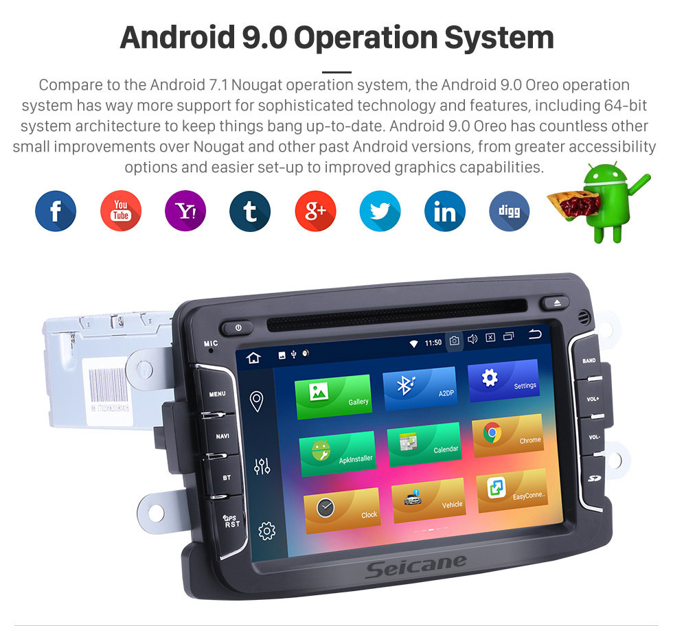 Seicane Android 9.0 DVD Player 2009-2013 Dacia Duster Radio Upgrade with Bluetooth GPS Navigation Head Unit Touch Screen 3G WiFi Mirror Link AUX Steering Wheel Control Rearview Camera 1080P video Seicane Android 9.0 DVD Player 2009-2013 Dacia Duster Radio Upgrade with Bluetooth GPS Navigation Head Unit Touch Screen 3G WiFi Mirror Link AUX Steering Wheel Control Rearview Camera 1080P video