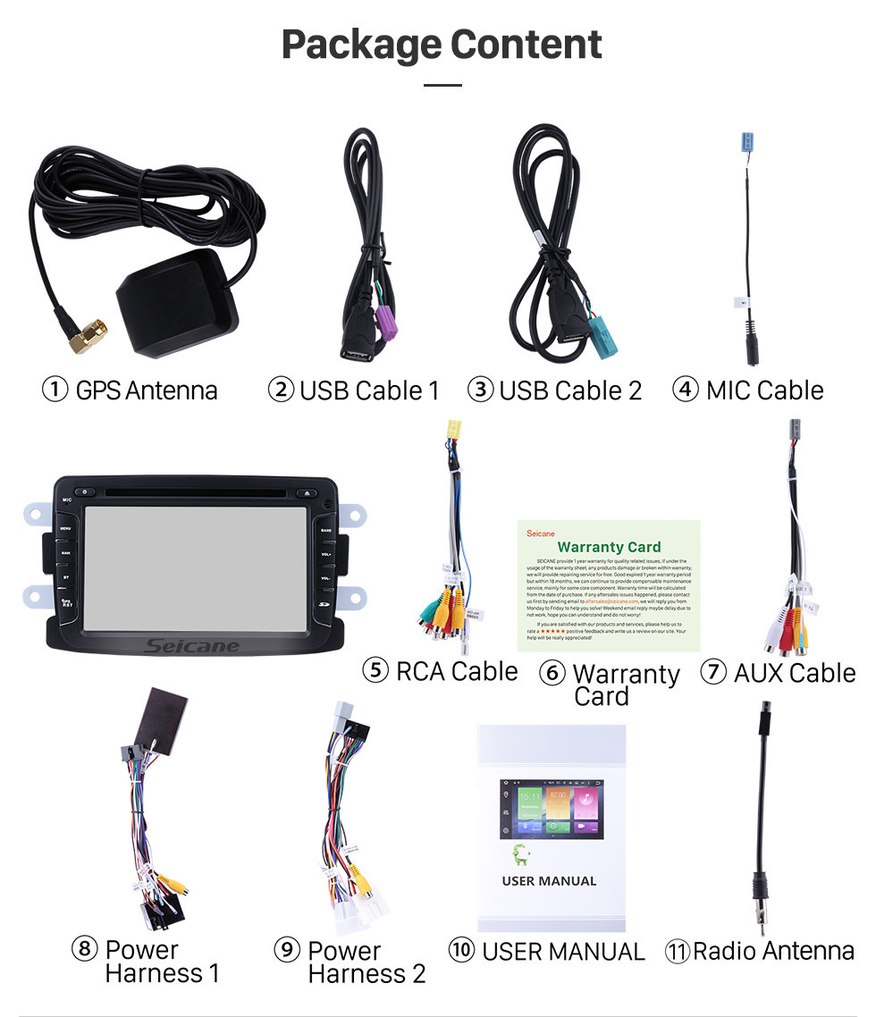 Seicane Android 9.0 DVD Player 2009-2013 Dacia Duster Radio Upgrade with Bluetooth GPS Navigation Head Unit Touch Screen 3G WiFi Mirror Link AUX Steering Wheel Control Rearview Camera 1080P video Seicane Android 9.0 DVD Player 2009-2013 Dacia Duster Radio Upgrade with Bluetooth GPS Navigation Head Unit Touch Screen 3G WiFi Mirror Link AUX Steering Wheel Control Rearview Camera 1080P video