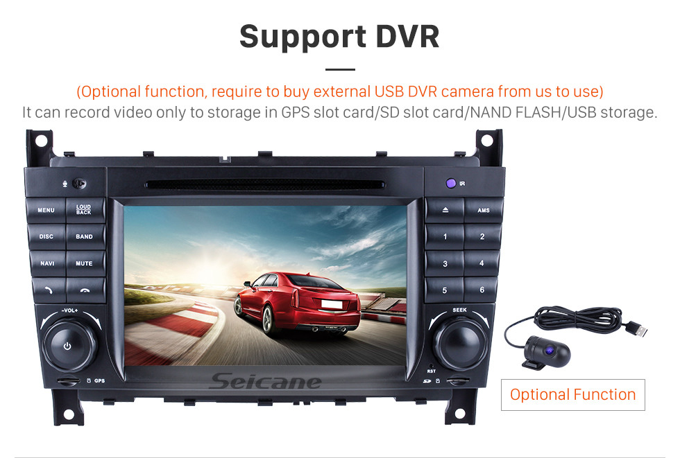 Seicane Pur Android 9.0 Autoradio DVD GPS appui tête pour 2004-2011 Mercedes Benz CLK Class W209 CLK270 CLK320 CLK350 CLK500 CLK550 avec Radio RDS Bluetooth 3G WiFi Lien miroir OBD2