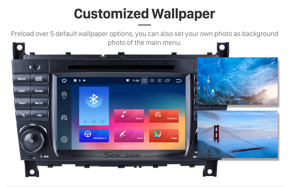 Seicane Puro Android 9.0 Autoradio DVD GPS Jefe Unidad para 2004-2011 Mercedes Benz CLK Class W209 CLK270 CLK320 CLK350 CLK500 CLK550 con Radio RDS Bluetooth 3G WiFi Enlace espejo OBD2