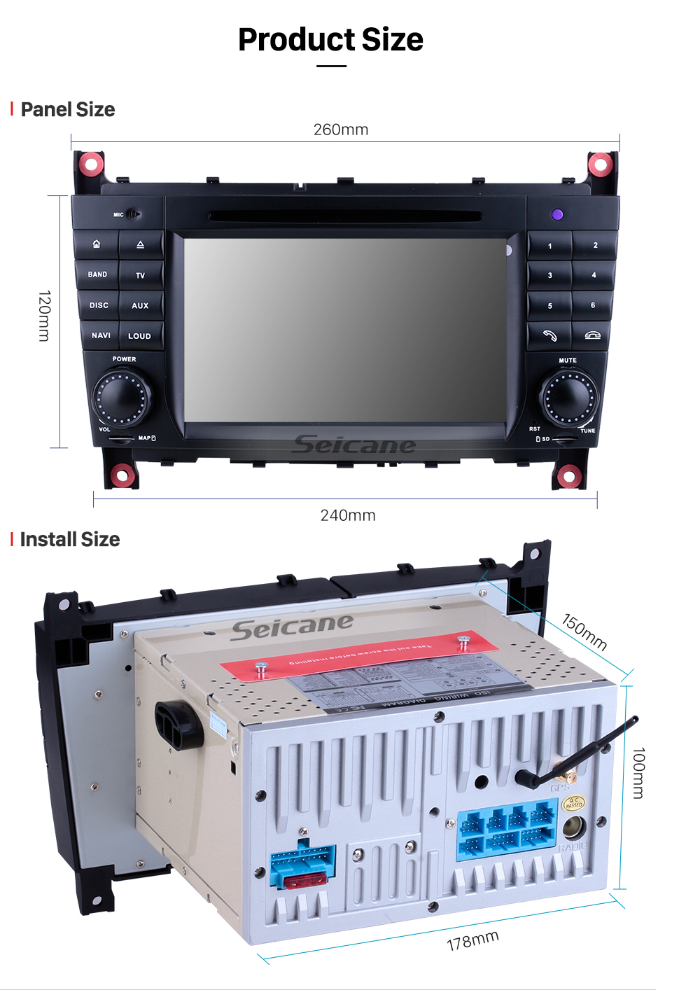 Seicane Aftermarket Radio Android 9.0 7 Inch DVD Player For 2004-2007 Mercedes Benz C Class W203 C180 C200 C220 C230 Car Stereo GPS Navigation System Bluetooth Phone WIFI Support 1080P Video OBDII DVR Steering Wheel Control Seicane Aftermarket Radio Android 9.0 7 Inch DVD Player For 2004-2007 Mercedes Benz C Class W203 C180 C200 C220 C230 Car Stereo GPS Navigation System Bluetooth Phone WIFI Support 1080P Video OBDII DVR Steering Wheel Control