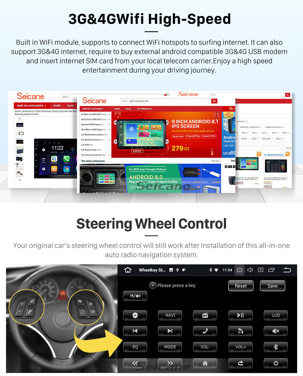 Seicane Aftermarket Radio Android 9.0 7 Inch DVD Player For 2004-2007 Mercedes Benz C Class W203 C180 C200 C220 C230 Car Stereo GPS Navigation System Bluetooth Phone WIFI Support 1080P Video OBDII DVR Steering Wheel Control Seicane Aftermarket Radio Android 9.0 7 Inch DVD Player For 2004-2007 Mercedes Benz C Class W203 C180 C200 C220 C230 Car Stereo GPS Navigation System Bluetooth Phone WIFI Support 1080P Video OBDII DVR Steering Wheel Control