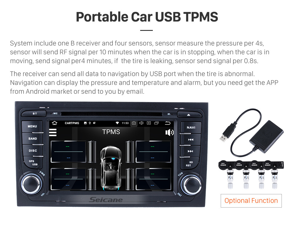 Seicane HD 1024*600 Multitáctil pantalla Android 9.0 DVD Navigation Jefe Unidad para 2003-2011 Audi A4 S4 RS4 with Radio Tuner 4G WiFi Bluetooth Música Espejo Enlace OBD2 AUX DVR Seicane HD 1024*600 Multitáctil pantalla Android 9.0 DVD Navigation Jefe Unidad para 2003-2011 Audi A4 S4 RS4 with Radio Tuner 4G WiFi Bluetooth Música Espejo Enlace OBD2 AUX DVR