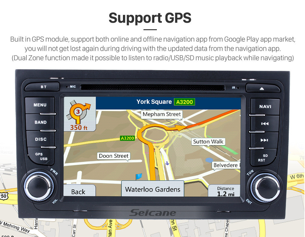 Seicane HD 1024*600 Multitáctil pantalla Android 9.0 DVD Navigation Jefe Unidad para 2003-2011 Audi A4 S4 RS4 with Radio Tuner 4G WiFi Bluetooth Música Espejo Enlace OBD2 AUX DVR Seicane HD 1024*600 Multitáctil pantalla Android 9.0 DVD Navigation Jefe Unidad para 2003-2011 Audi A4 S4 RS4 with Radio Tuner 4G WiFi Bluetooth Música Espejo Enlace OBD2 AUX DVR