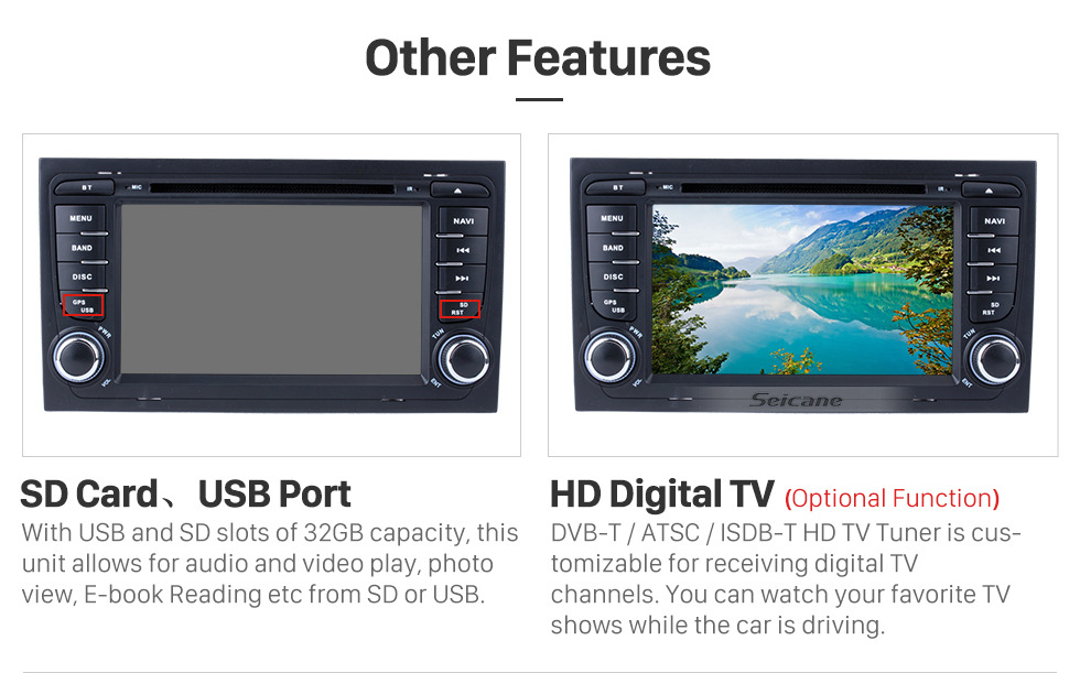 Seicane HD 1024*600 Multitáctil pantalla Android 9.0 DVD Navigation Jefe Unidad para 2003-2011 Audi A4 S4 RS4 with Radio Tuner 4G WiFi Bluetooth Música Espejo Enlace OBD2 AUX DVR Seicane HD 1024*600 Multitáctil pantalla Android 9.0 DVD Navigation Jefe Unidad para 2003-2011 Audi A4 S4 RS4 with Radio Tuner 4G WiFi Bluetooth Música Espejo Enlace OBD2 AUX DVR