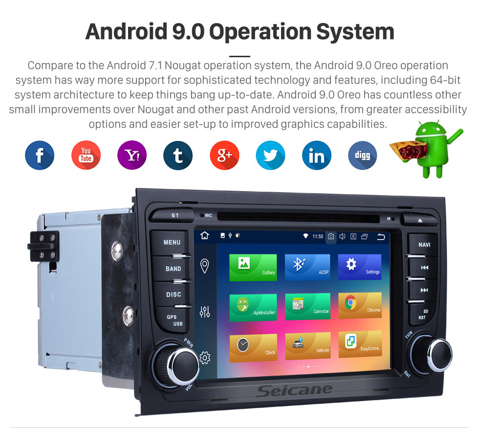 Seicane Android 9.0 Car GPS Navigation HD Touchscreen para 2013 2014 2015 SEAT EXEO com WIFI OBD2 USB Bluetooth Music Rearview Camera DVR Mirror Link Controle do volante Seicane Android 9.0 Car GPS Navigation HD Touchscreen para 2013 2014 2015 SEAT EXEO com WIFI OBD2 USB Bluetooth Music Rearview Camera DVR Mirror Link Controle do volante