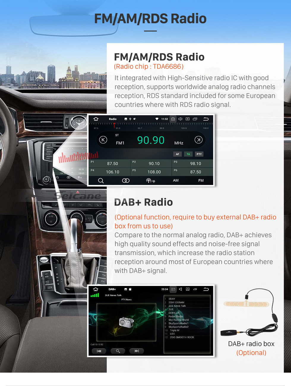 Seicane Android 9.0 Car GPS Navigation HD Touchscreen para 2013 2014 2015 SEAT EXEO com WIFI OBD2 USB Bluetooth Music Rearview Camera DVR Mirror Link Controle do volante Seicane Android 9.0 Car GPS Navigation HD Touchscreen para 2013 2014 2015 SEAT EXEO com WIFI OBD2 USB Bluetooth Music Rearview Camera DVR Mirror Link Controle do volante