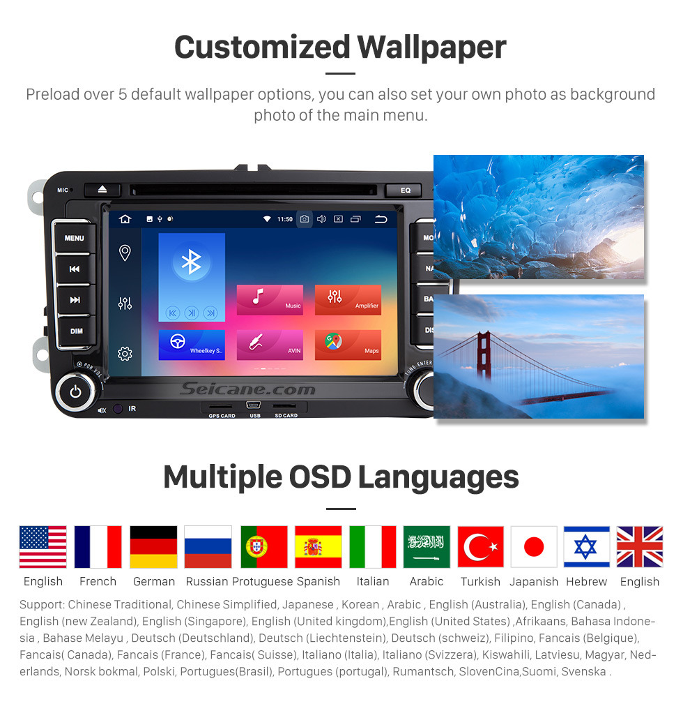 Seicane 7 inch 2006-2012 VW VOLKSWAGEN MAGOTAN HD Touchscreen Radio Android 9.0 GPS Navigation with Bluetooth Music USB Audio Aux WIFI Mirror Link Steering wheel control Seicane 7 inch 2006-2012 VW VOLKSWAGEN MAGOTAN HD Touchscreen Radio Android 9.0 GPS Navigation with Bluetooth Music USB Audio Aux WIFI Mirror Link Steering wheel control