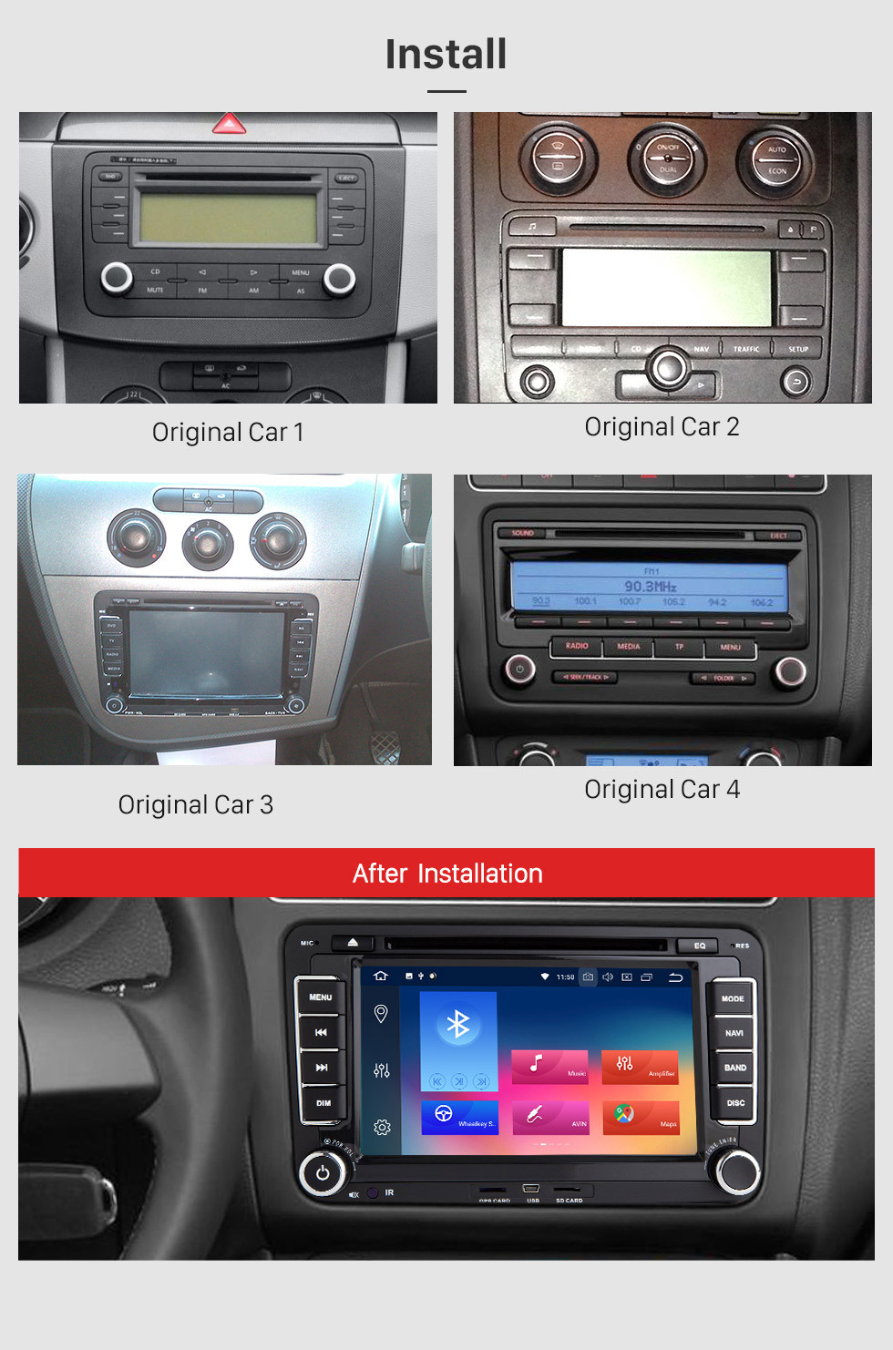Seicane 7 inch 2006-2012 VW VOLKSWAGEN MAGOTAN HD Touchscreen Radio Android 9.0 GPS Navigation with Bluetooth Music USB Audio Aux WIFI Mirror Link Steering wheel control Seicane 7 inch 2006-2012 VW VOLKSWAGEN MAGOTAN HD Touchscreen Radio Android 9.0 GPS Navigation with Bluetooth Music USB Audio Aux WIFI Mirror Link Steering wheel control