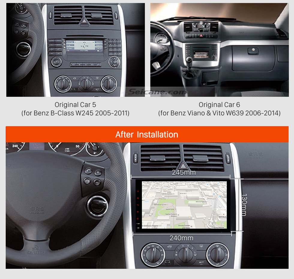 Seicane 2006 2007 2008-2012 Mercedes Benz Sprinter 211 CDI 309 CDI 311 CDI 509 CDI 9 inch Android 8.0 GPS Sat Nav Bluetooth USB WIFI Car Radio Support Auto A/V Audio system Aux Mirror Link 1080P Video Seicane 2006 2007 2008-2012 Mercedes Benz Sprinter 211 CDI 309 CDI 311 CDI 509 CDI 9 inch Android 8.0 GPS Sat Nav Bluetooth USB WIFI Car Radio Support Auto A/V Audio system Aux Mirror Link 1080P Video
