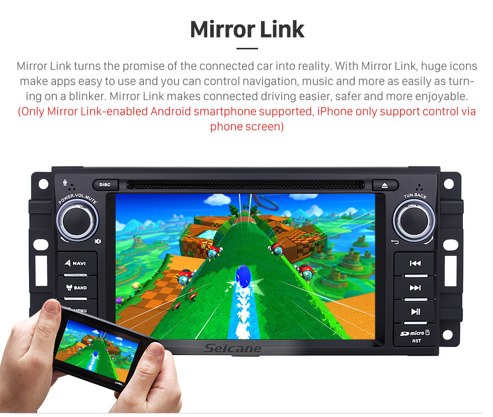 Seicane Android 9.0 Carro A/V DVD sistema de navegação para 2007-2013 Jeep Wrangler Unlimited com Rádio LinkMirror 3G WiFi 1080P Retrovisor Câmera OBD2
