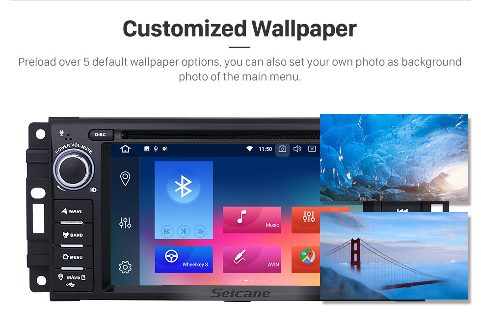 Seicane pur Android 9.0 OEM Radio GPS installation pour 2009 2010 2011 Jeep Compass avec DVD 3G WiFi OBD2 Bluetooth 1080P Lien Miroir MP3 MP4