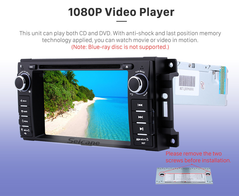 Seicane Android 9.0 Aftermarket OEM GPS DVD Player for 2008-2012 Jeep Grand Cherokee 3G WiFi Bluetooth Radio Tuner 1080P AUX USB SD