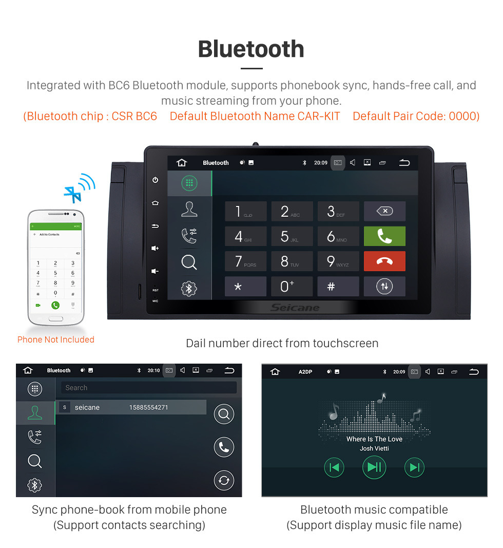 Seicane Android 9.0 1996 1997 1998 1999 2000-2003 BMW 5 Series E39 520i 523i 525i M5 9 inch HD touchscreen 1024*600 Car Stereo GPS System with Bluetooth Radio RDS Tuner WiFi Mirror Link Seicane Android 9.0 1996 1997 1998 1999 2000-2003 BMW 5 Series E39 520i 523i 525i M5 9 inch HD touchscreen 1024*600 Car Stereo GPS System with Bluetooth Radio RDS Tuner WiFi Mirror Link
