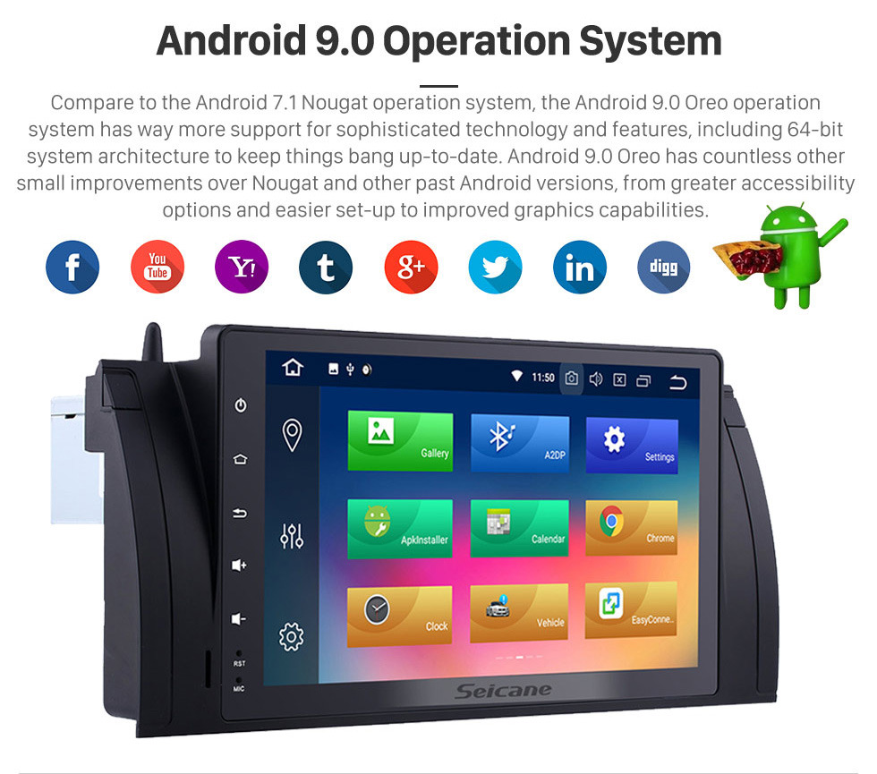 Seicane Android 9.0 1996 1997 1998 1999 2000-2003 BMW 5 Series E39 520i 523i 525i M5 9 inch HD touchscreen 1024*600 Car Stereo GPS System with Bluetooth Radio RDS Tuner WiFi Mirror Link Seicane Android 9.0 1996 1997 1998 1999 2000-2003 BMW 5 Series E39 520i 523i 525i M5 9 inch HD touchscreen 1024*600 Car Stereo GPS System with Bluetooth Radio RDS Tuner WiFi Mirror Link