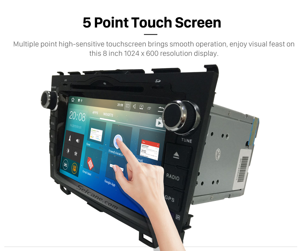 Seicane 8 pulgadas 2006-2011 Honda CRV Android 7.1 DVD de navegación estéreo del coche con 4G WiFi Radio RDS Bluetooth Enlace de espejo OBD2 cámara de visión trasera Control del volante 1080P Video