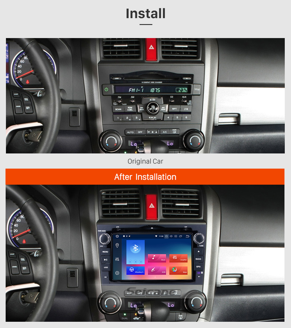 Seicane 8 inch 2006-2011 Honda CRV Radio Replacement with Android 9.0 Aftermarket Sat Nav System 1024*600 Multi-touch Capacitive Screen Bluetooth WiFi Mirror Link OBD2 1080P AUX DVR Seicane 8 inch 2006-2011 Honda CRV Radio Replacement with Android 9.0 Aftermarket Sat Nav System 1024*600 Multi-touch Capacitive Screen Bluetooth WiFi Mirror Link OBD2 1080P AUX DVR